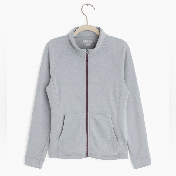 Road Runner Sports Lightweight Women’s Zip Jacket Gray with Purple Zipper - Picture 1 of 2